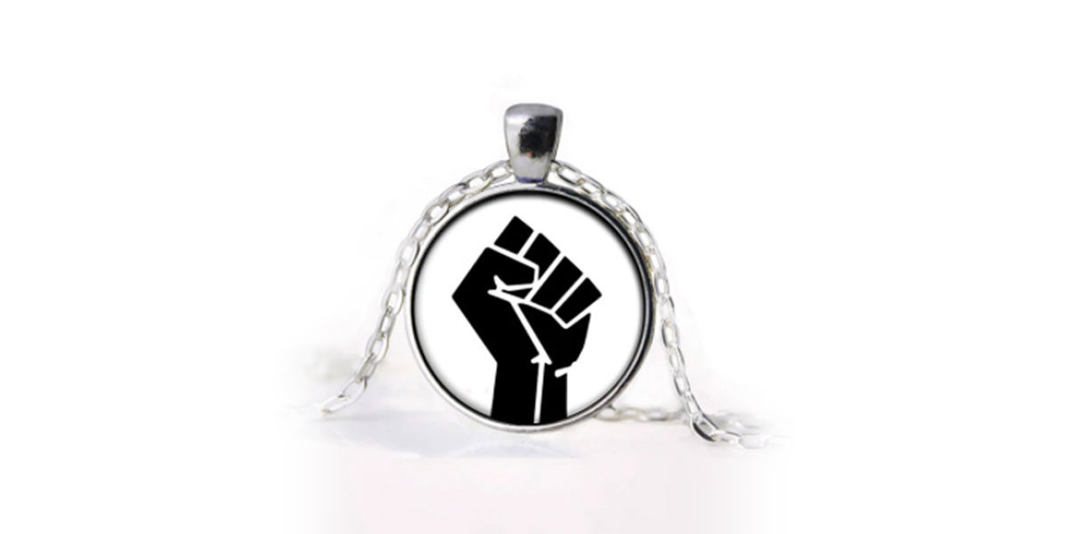 #5150-0002 BLACK POWER ICON NECKLACE ブラックパワーネックレス